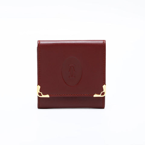 CARTIER Leather Must Do Coin case Red WS21754