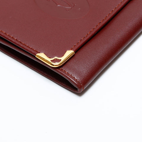 CARTIER Leather Must Do Coin case Red WS21754