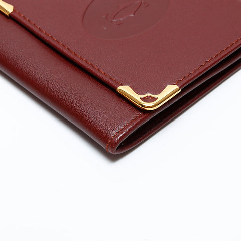 CARTIER Leather Must Do Coin case Red WS21754