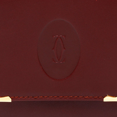CARTIER Leather Must Do Coin case Red WS21754