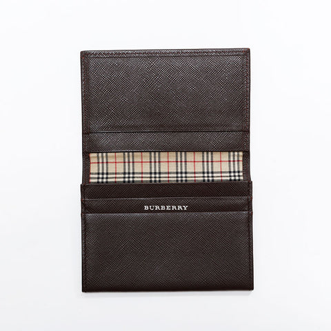 BURBERRY Leather Business Card Holder Card Case Brown WS21755