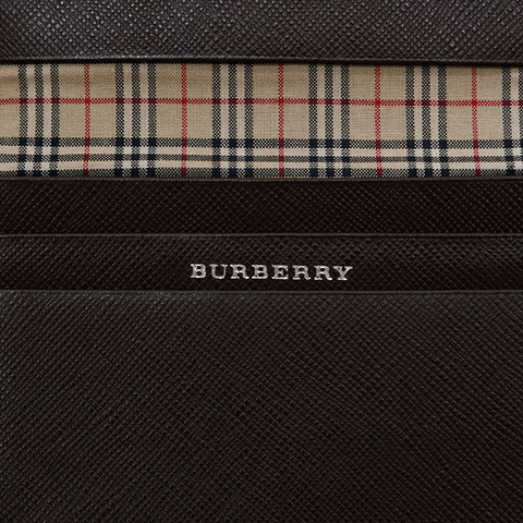 BURBERRY Leather Business Card Holder Card Case Brown WS21755