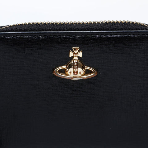 Vivienne Westwood Leather Round Zip Compact Wallet Coin case black WS21756