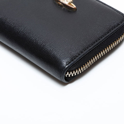 Vivienne Westwood Leather Round Zip Compact Wallet Coin case black WS21756