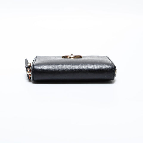 Vivienne Westwood Leather Round Zip Compact Wallet Coin case black WS21756