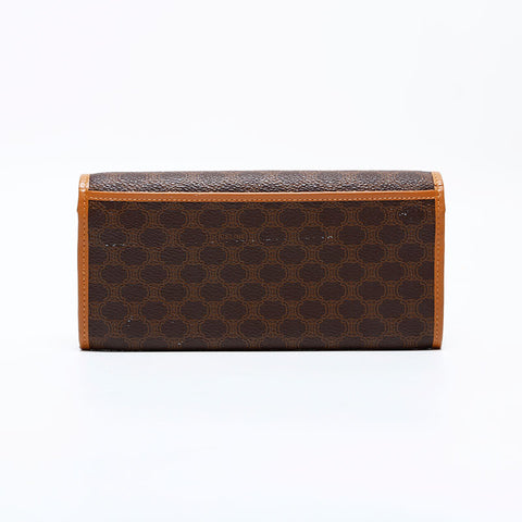 極美品 セリーヌ CELINE マカダム PVC 長財布 ブラウン WS21757