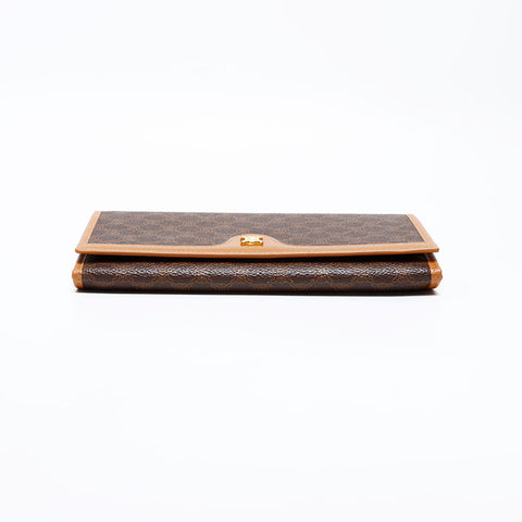 CELINE Macadam PVC Purse Brown WS21757