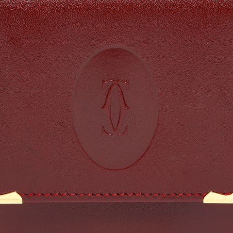 CARTIER Leather Must Do Coin case Red WS21758