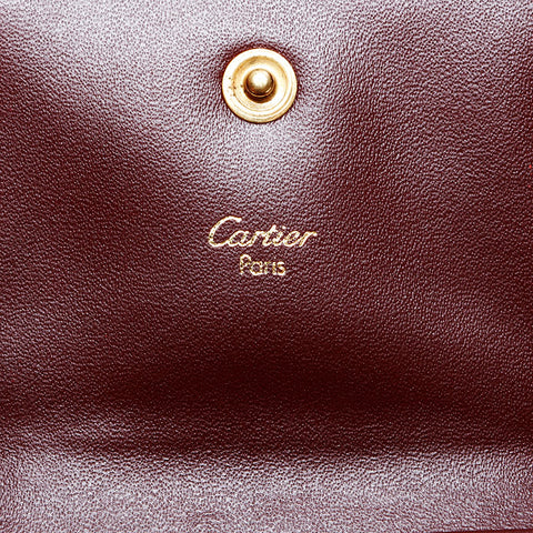 CARTIER Leather Must Do Coin case Red WS21758