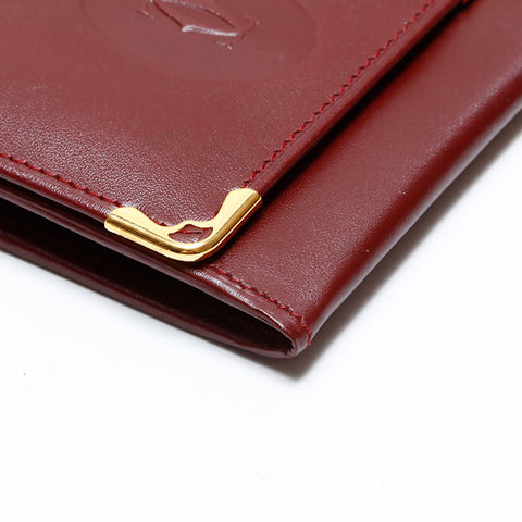 CARTIER Leather Must Do Coin case Red WS21758