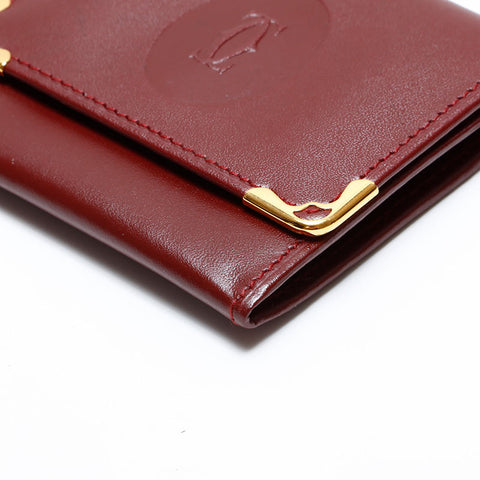 CARTIER Leather Must Do Coin case Red WS21758