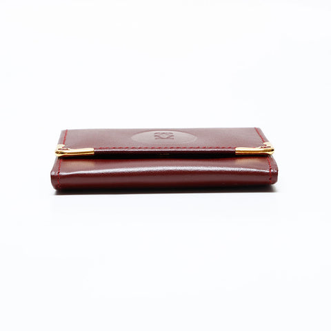 CARTIER Leather Must Do Coin case Red WS21758