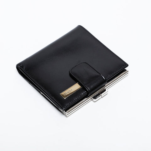 FENDI Leather gauze Bifold Wallet black WS21759