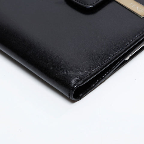 FENDI Leather gauze Bifold Wallet black WS21759