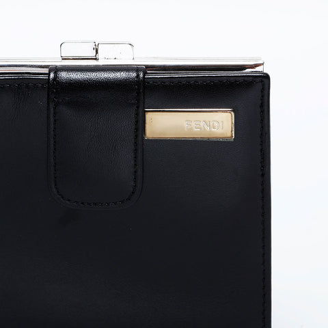 FENDI Leather gauze Bifold Wallet black WS21759