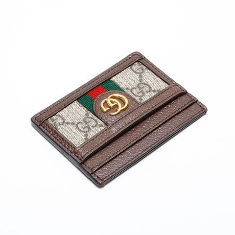 GUCCI GG Supreme Ophidia Card Case Brown WS21760