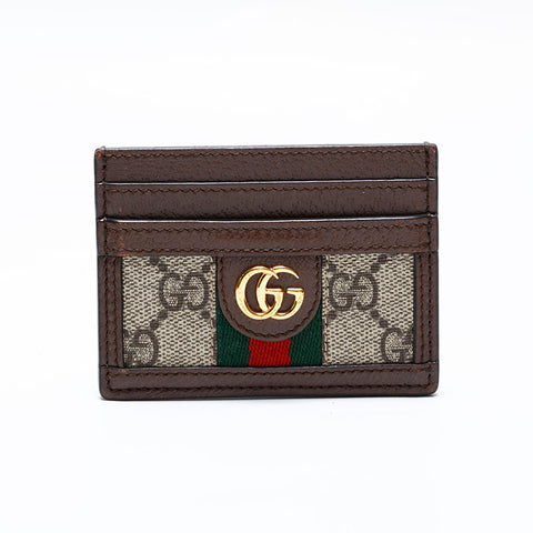 GUCCI GG Supreme Ophidia Card Case Brown WS21760