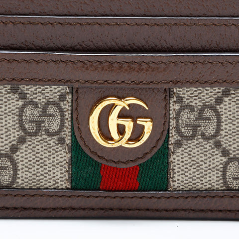 GUCCI GG Supreme Ophidia Card Case Brown WS21760