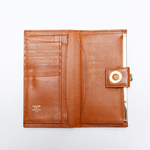 CELINE leather Purse Brown WS21761