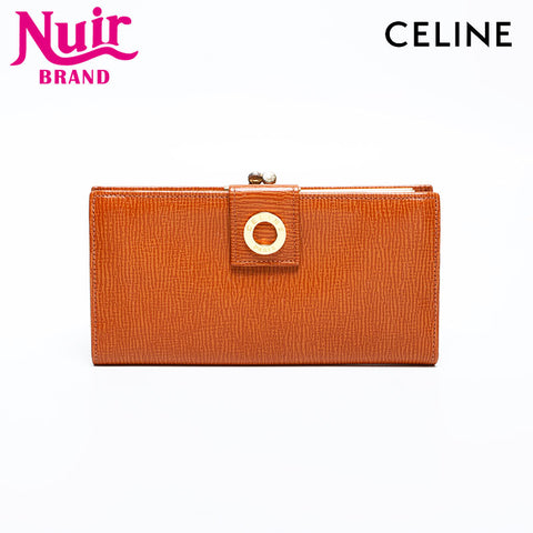 CELINE leather Purse Brown WS21761