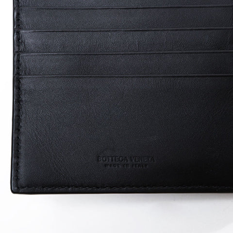BOTTEGAVENETA INTRECCIATO leather Bifold Wallet black WS21762