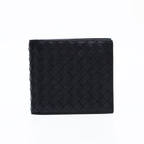 BOTTEGAVENETA INTRECCIATO leather Bifold Wallet black WS21762