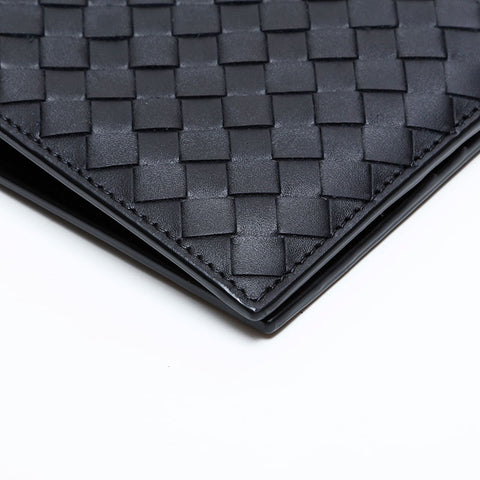 BOTTEGAVENETA INTRECCIATO leather Bifold Wallet black WS21762