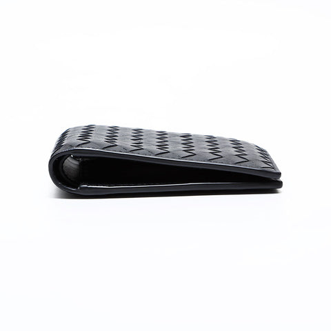 BOTTEGAVENETA INTRECCIATO leather Bifold Wallet black WS21762