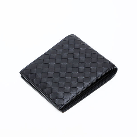 BOTTEGAVENETA INTRECCIATO leather Bifold Wallet black WS21762