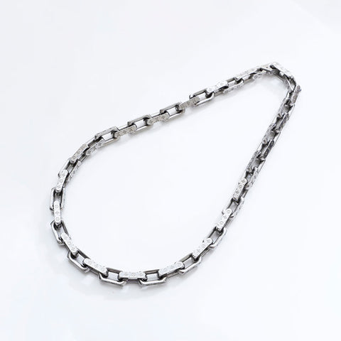 LOUIS VUITTON Chain Monogram Collier Necklace Silver WS21765