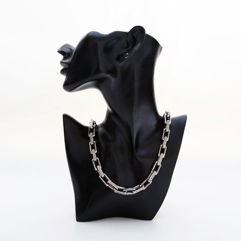 LOUIS VUITTON Chain Monogram Collier Necklace Silver WS21765