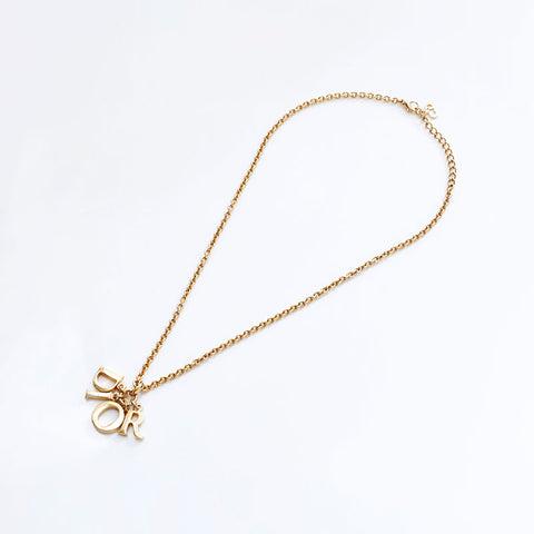 Christian Dior logo Necklace gold WS21767