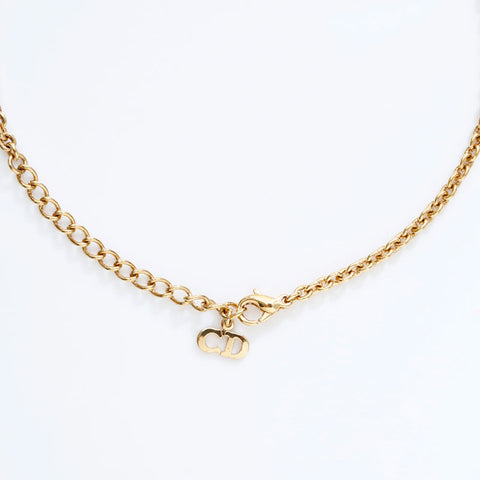 クリスチャンディオール Christian Dior ロゴ ネックレス ゴールド WS21767