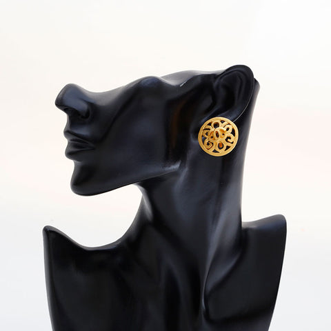 CHANEL 95P 1995 Round COCO Mark Earring gold WS21773
