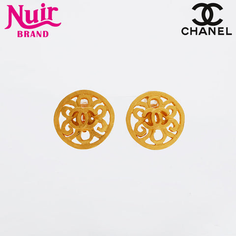 CHANEL 95P 1995 Round COCO Mark Earring gold WS21773