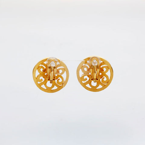 CHANEL 95P 1995 Round COCO Mark Earring gold WS21773