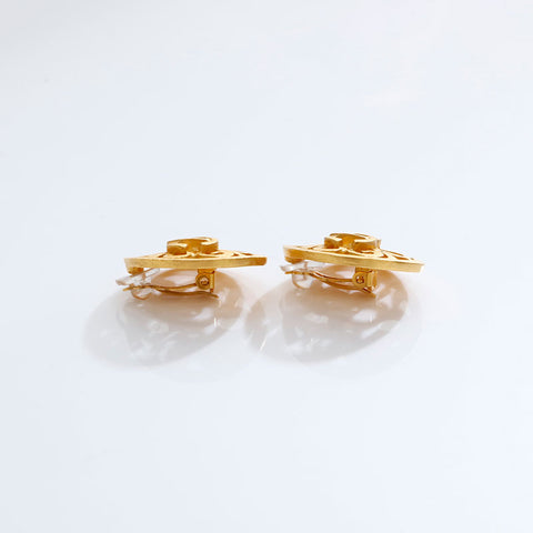 CHANEL 95P 1995 Round COCO Mark Earring gold WS21773