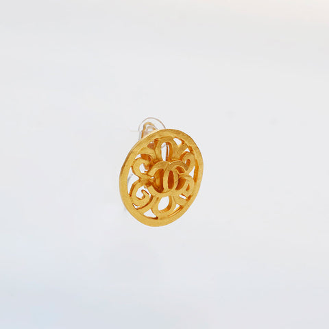 CHANEL 95P 1995 Round COCO Mark Earring gold WS21773