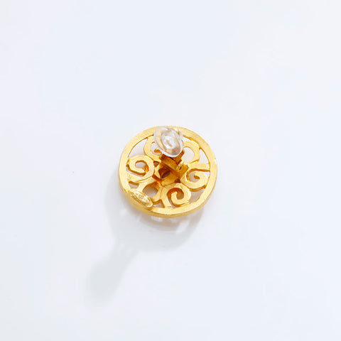 CHANEL 95P 1995 Round COCO Mark Earring gold WS21773