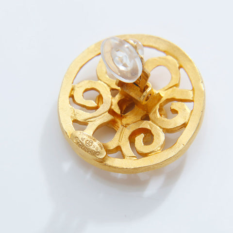 CHANEL 95P 1995 Round COCO Mark Earring gold WS21773