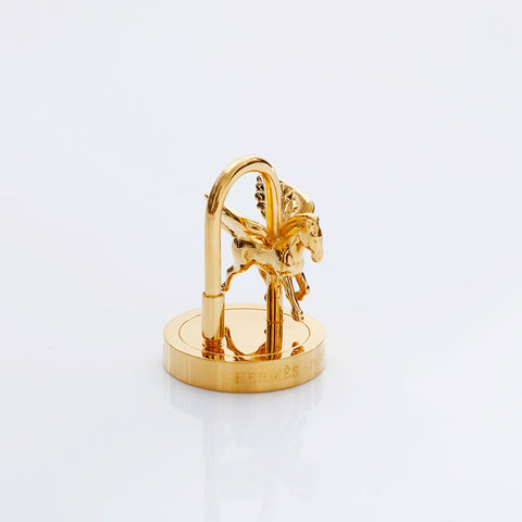 HERMES 2007 Limited Edition Cadena Arne Pegasus Entrez Dans La Danse! key ring gold WS21774