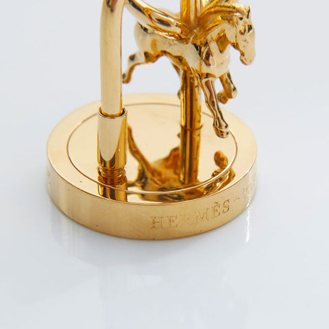 HERMES 2007 Limited Edition Cadena Arne Pegasus Entrez Dans La Danse! key ring gold WS21774
