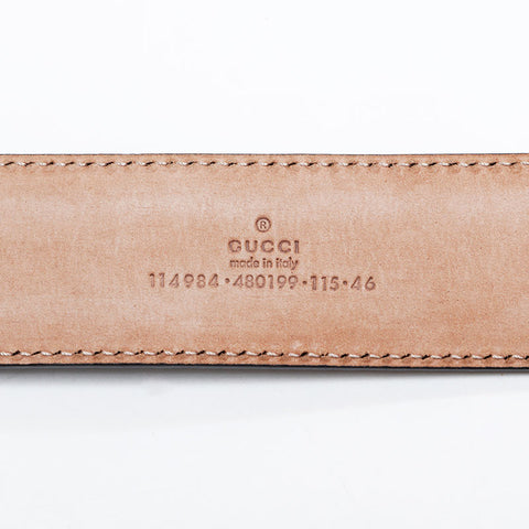 GUCCI Interlocking GG Shimmer Leather 46 115 belt black WS21775