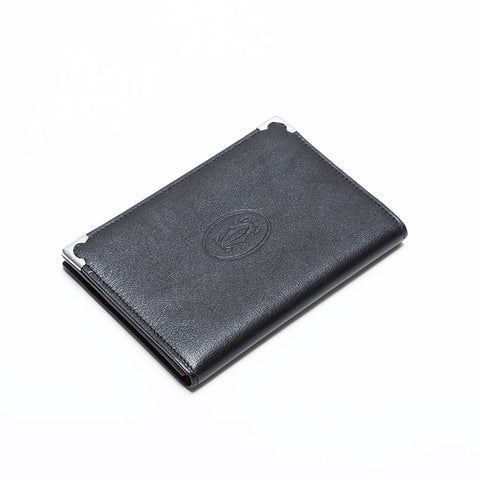 CARTIER leather Card Case black WS21777