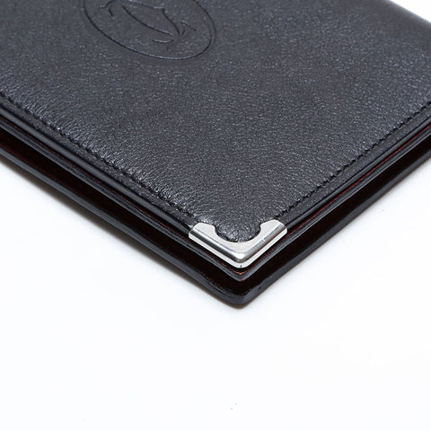 CARTIER leather Card Case black WS21777