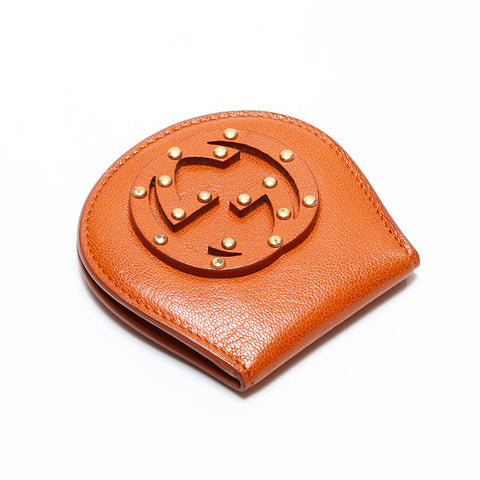 GUCCI Leather Interlocking Coin case Brown WS21778