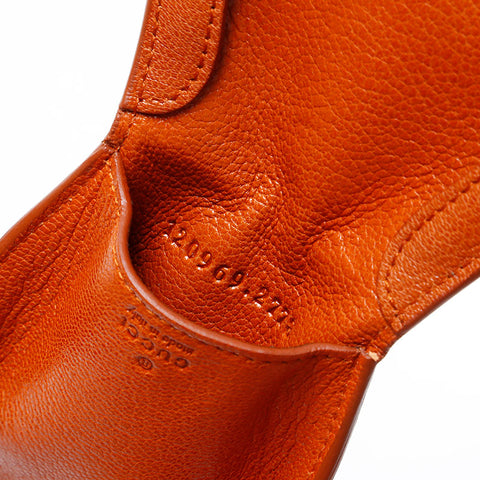 GUCCI Leather Interlocking Coin case Brown WS21778