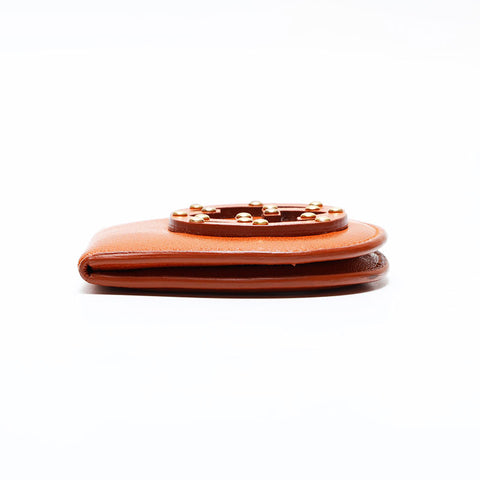 GUCCI Leather Interlocking Coin case Brown WS21778