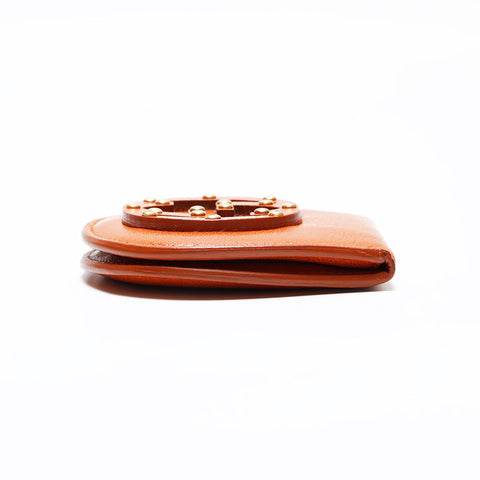 GUCCI Leather Interlocking Coin case Brown WS21778