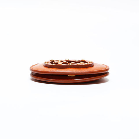 GUCCI Leather Interlocking Coin case Brown WS21778
